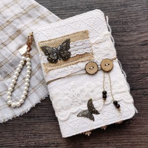 Original retro loose-leaf Butterfly A6A5 handbook, fabric Japanese lace handbook cover, card book storage